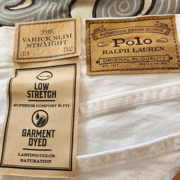 Sold!! POLO RALPH LAUREN VARICK SLIM STRAIGHT FIT MEN'S JEANS WHITE 33X32 NWT! - Picture 5 of 12